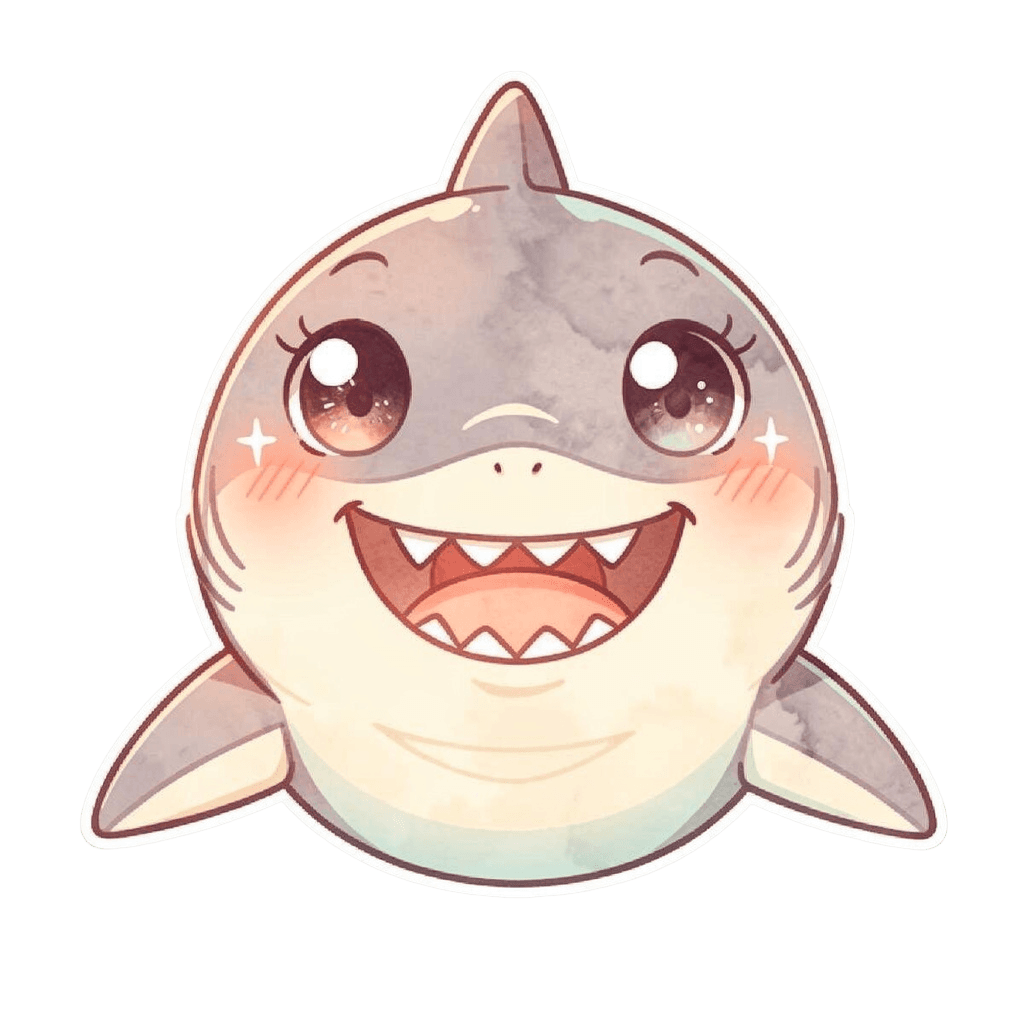 Shark — happy Shark Twitch emote — happy, Pastel style