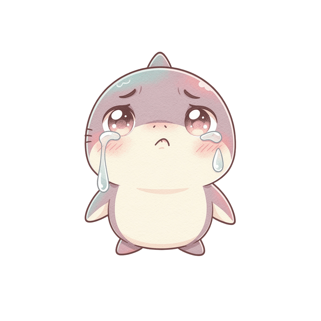 Shark — sad Shark Twitch emote — sad, Pastel style