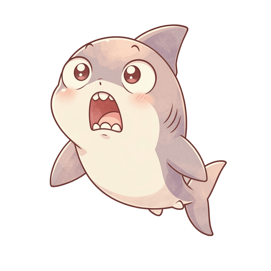 Shark — surprised Shark Twitch emote — surprised, Pastel style