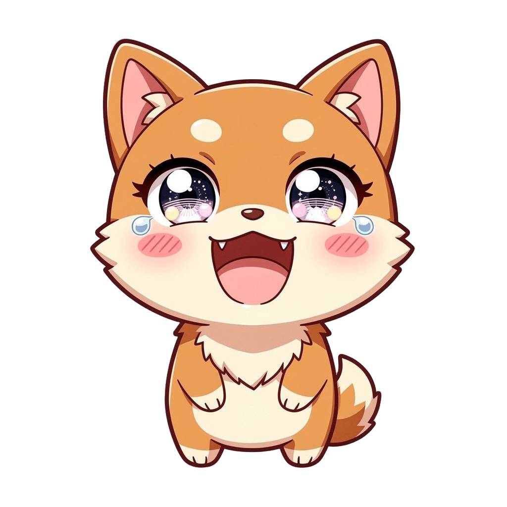 Shiba Inu — laughing Shiba Inu Twitch emote — laughing, Anime style