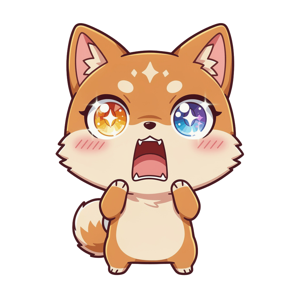 Shiba Inu — surprised Shiba Inu Twitch emote — surprised, Anime style