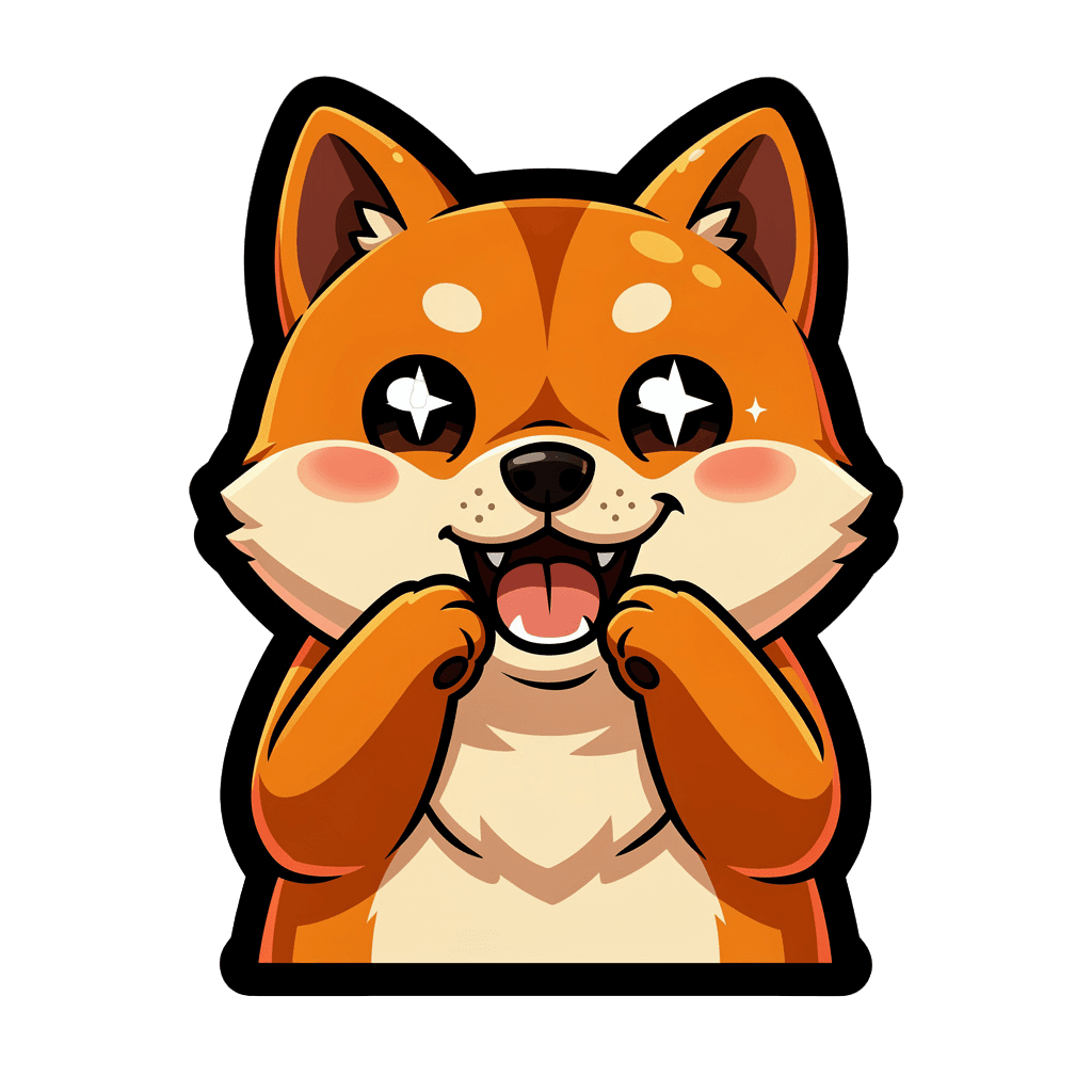 Shiba Inu — happy Shiba Inu Twitch emote — happy, Cartoon style