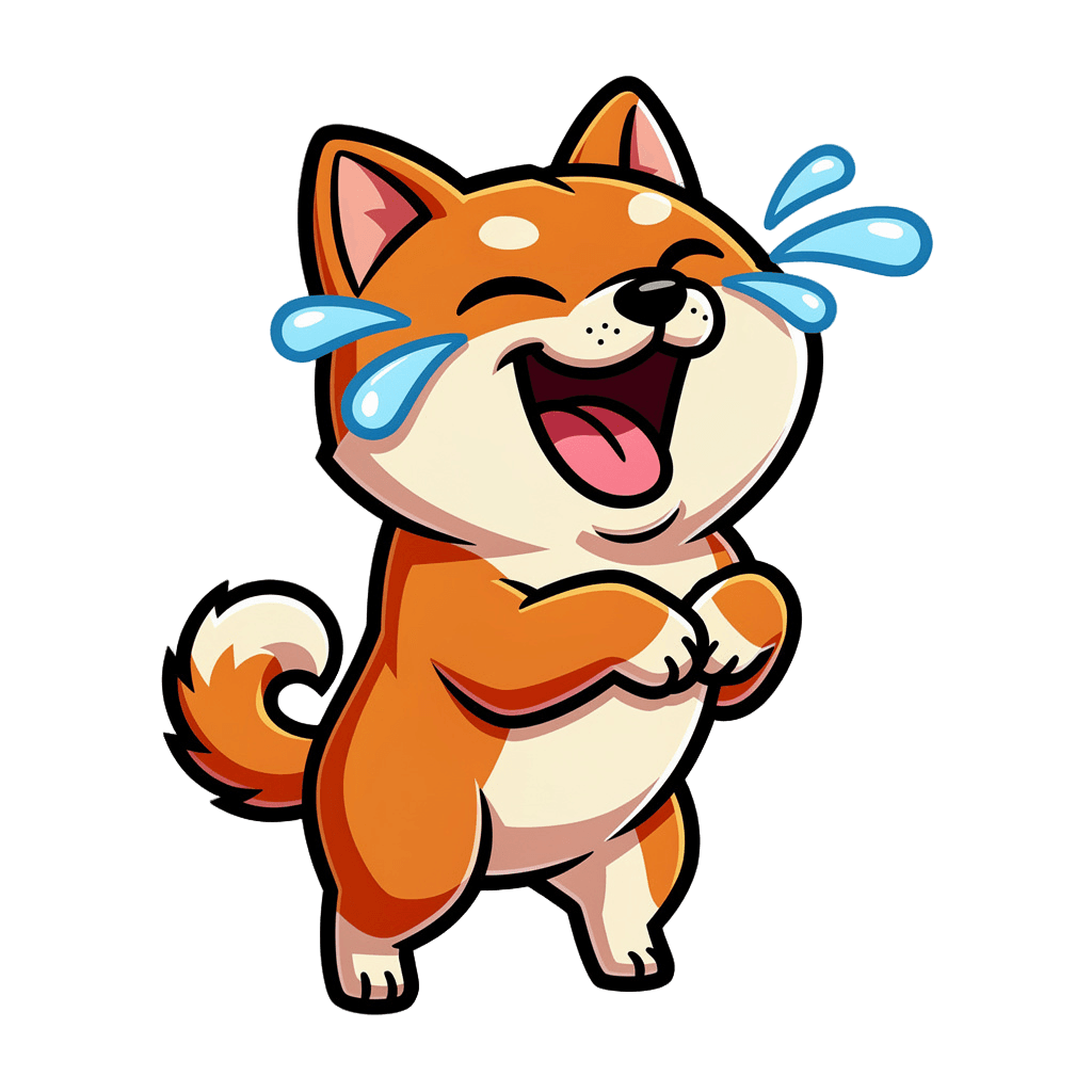 Shiba Inu — laughing Shiba Inu Twitch emote — laughing, Cartoon style