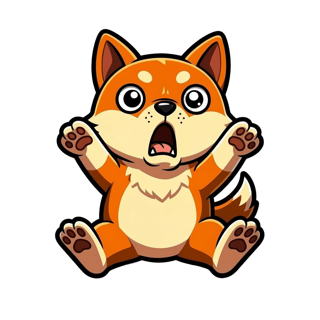 Shiba Inu — surprised Shiba Inu Twitch emote — surprised, Cartoon style