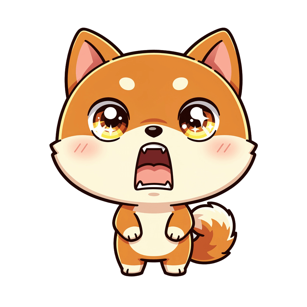 Shiba Inu — surprised Shiba Inu Twitch emote — surprised, Chibi style