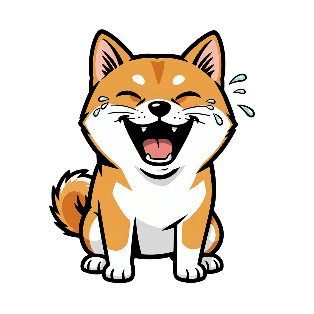 Shiba Inu — laughing Shiba Inu Twitch emote — laughing, Comic style