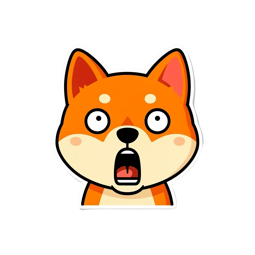 Shiba Inu — surprised Shiba Inu Twitch emote — surprised, Sticker style