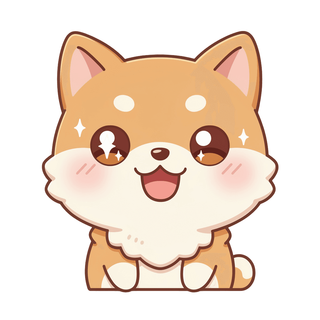 Shiba Inu — happy Shiba Inu Twitch emote — happy, Kawaii style