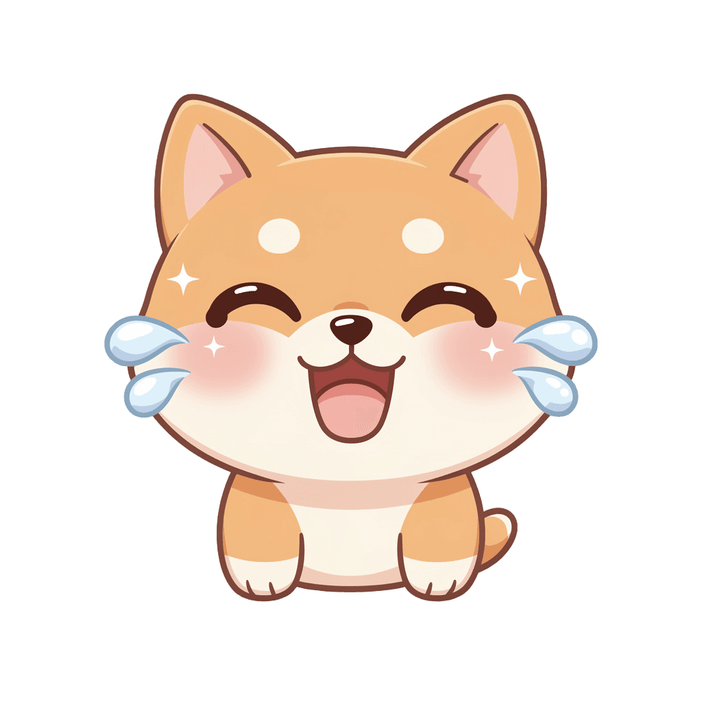 Shiba Inu — laughing Shiba Inu Twitch emote — laughing, Kawaii style