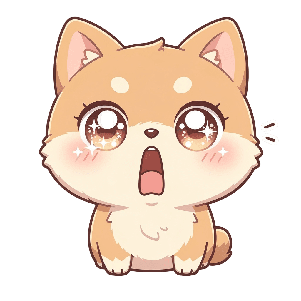Shiba Inu — surprised Shiba Inu Twitch emote — surprised, Kawaii style