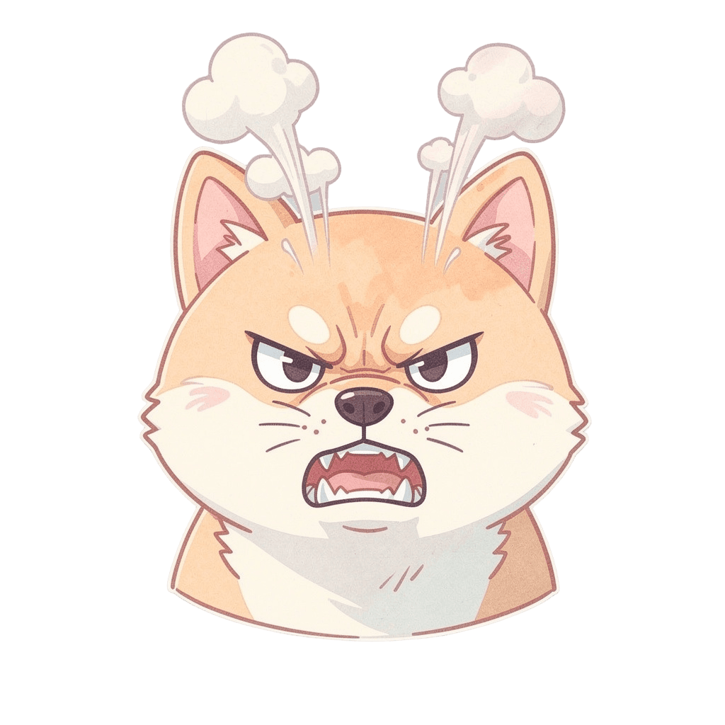 Shiba Inu — angry Shiba Inu Twitch emote — angry, Pastel style