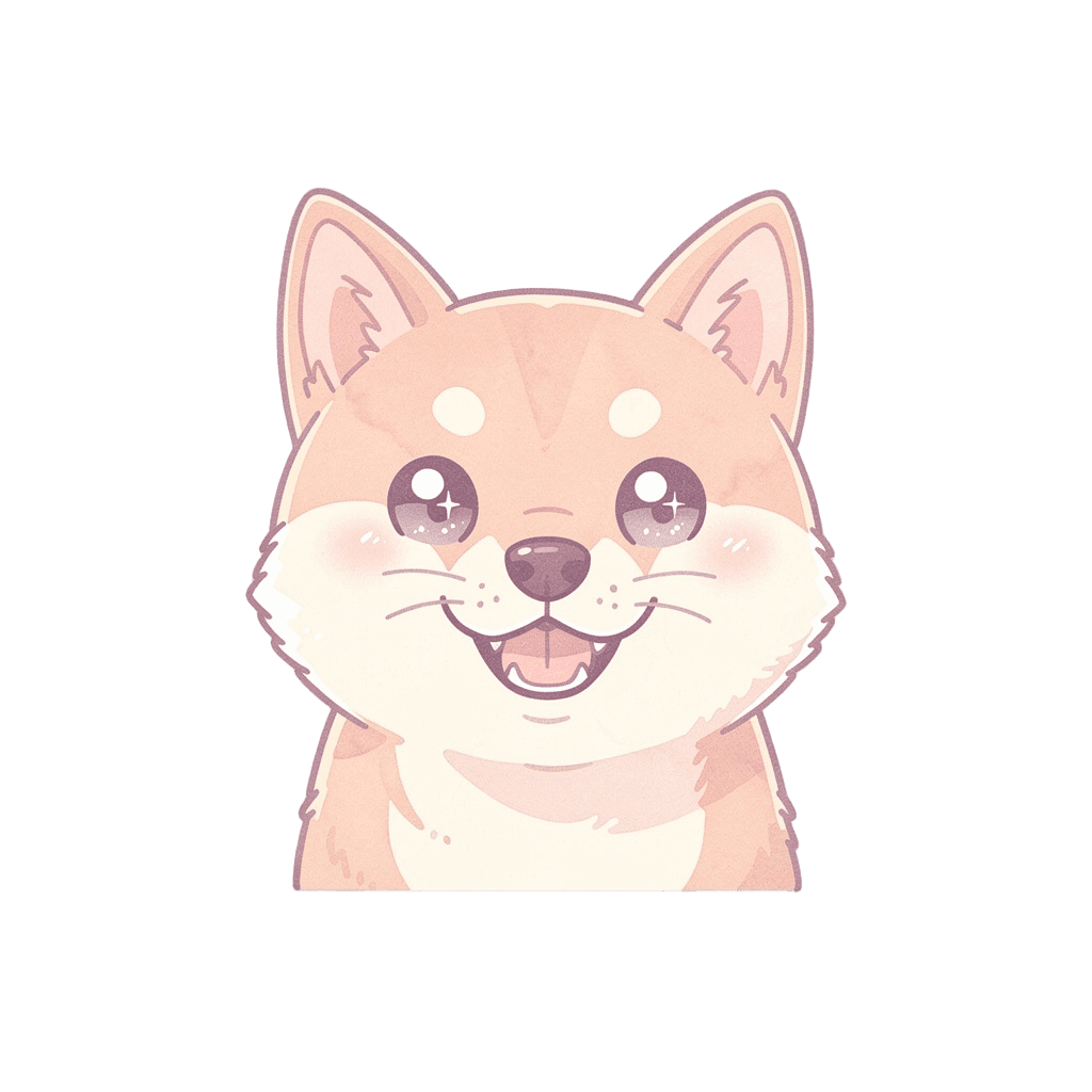 Shiba Inu — happy Shiba Inu Twitch emote — happy, Pastel style