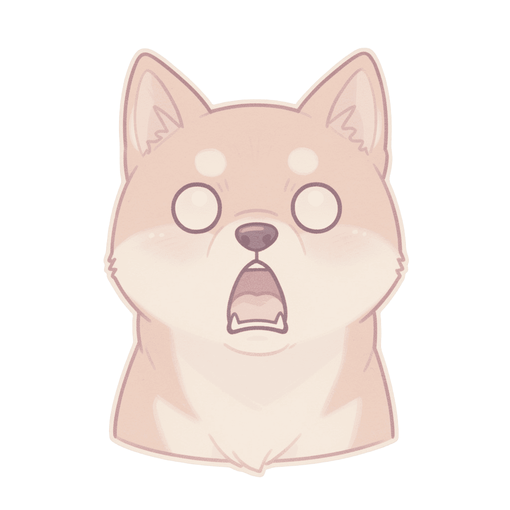 Shiba Inu — surprised Shiba Inu Twitch emote — surprised, Pastel style
