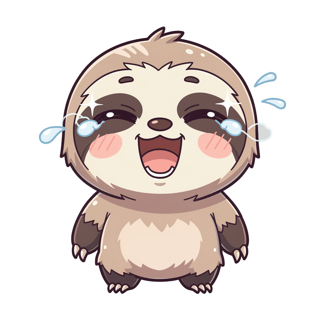 Sloth — laughing Sloth Twitch emote — laughing, Anime style