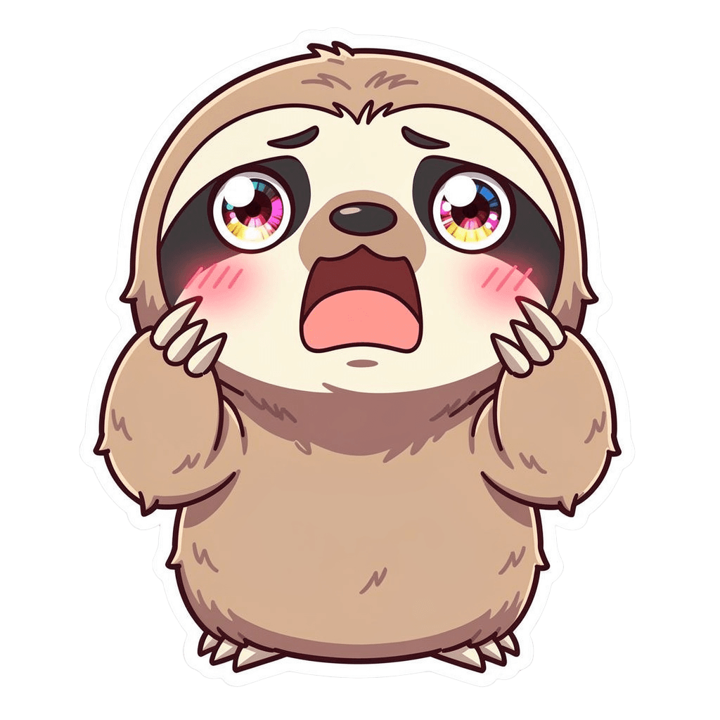 Sloth — surprised Sloth Twitch emote — surprised, Anime style