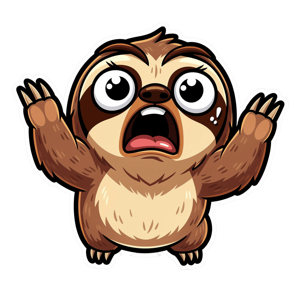Sloth — surprised Sloth Twitch emote — surprised, Cartoon style