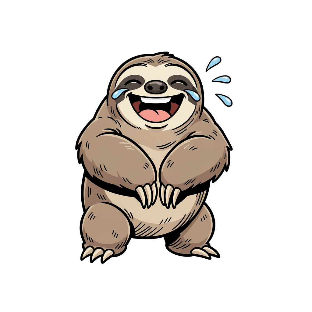 Sloth — laughing Sloth Twitch emote — laughing, Comic style