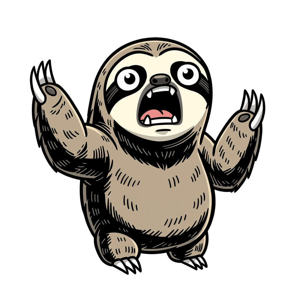 Sloth — surprised Sloth Twitch emote — surprised, Comic style