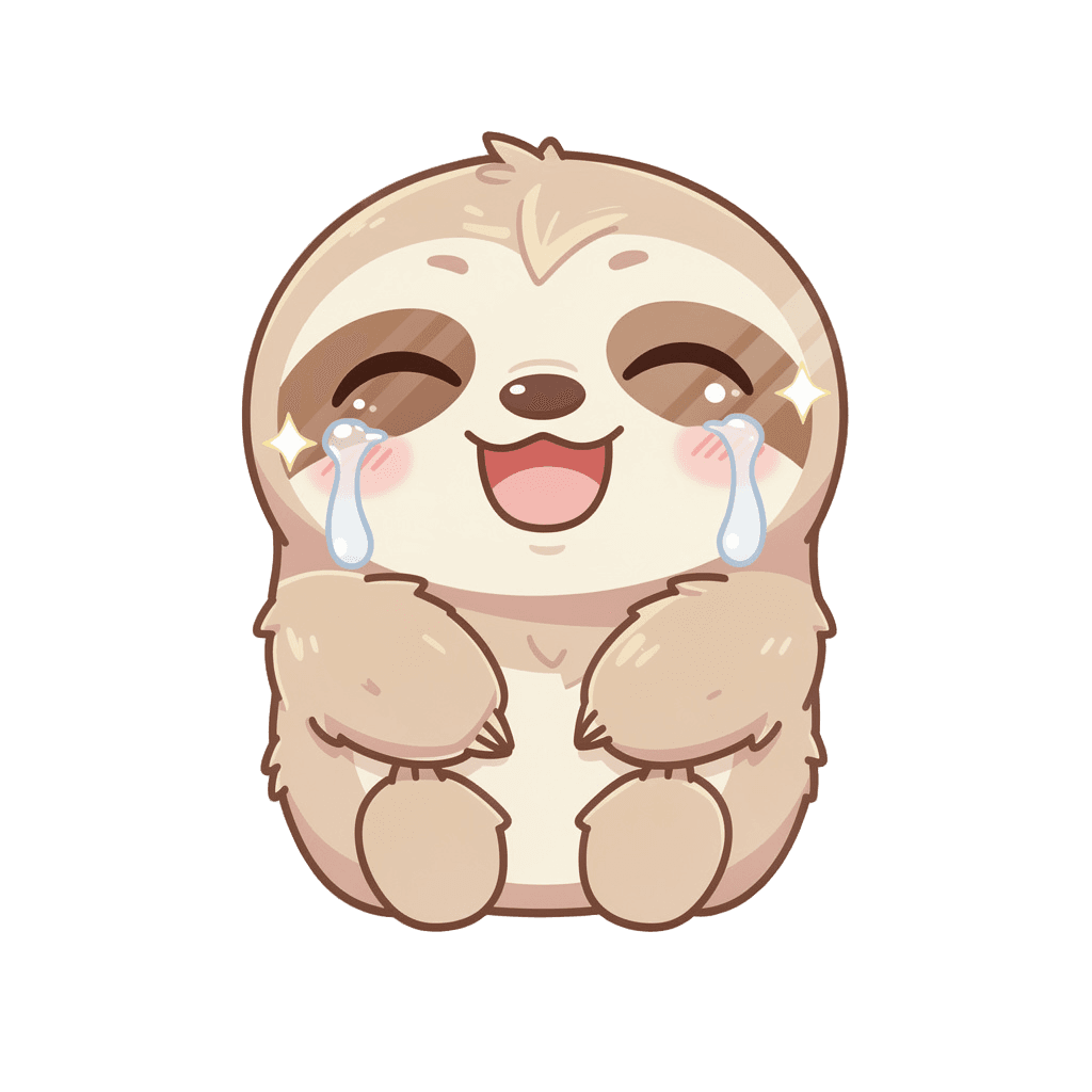 Sloth — laughing Sloth Twitch emote — laughing, Kawaii style