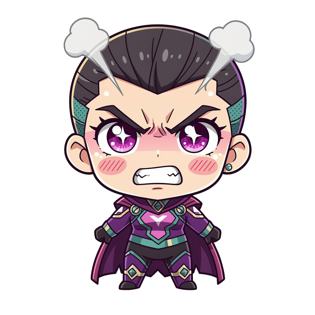 Supervillain — angry Supervillain Twitch emote — angry, Anime style