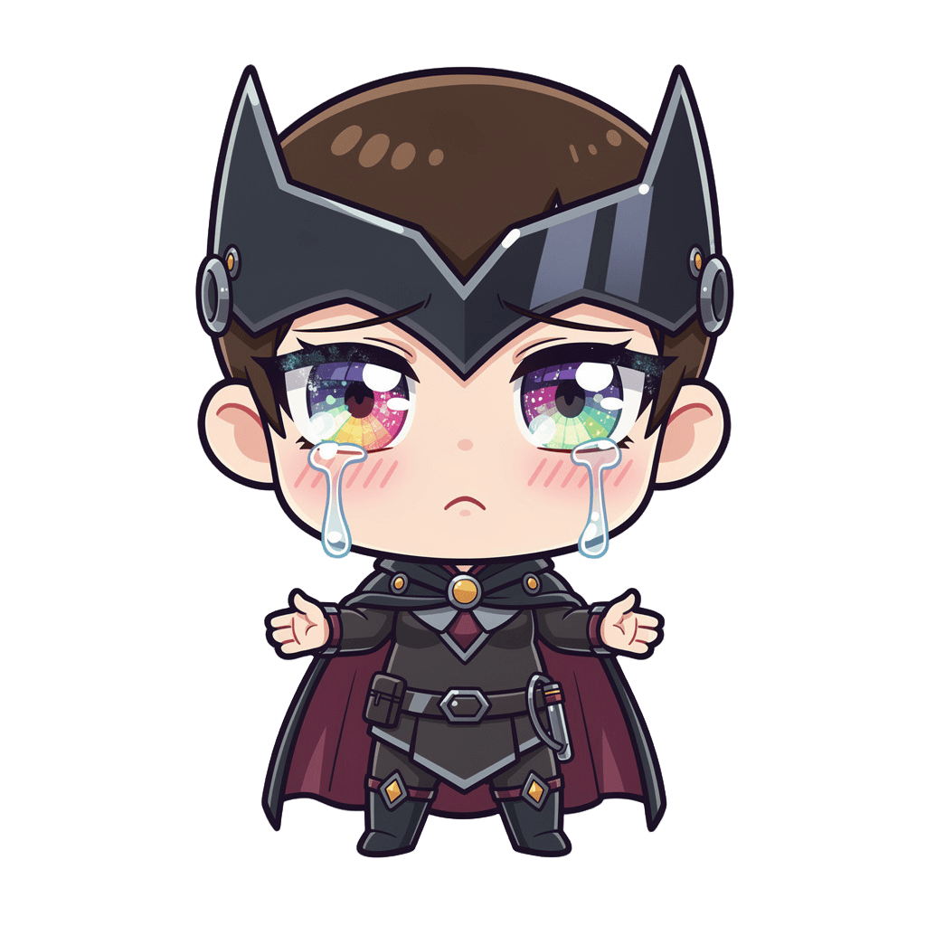 Supervillain — sad Supervillain Twitch emote — sad, Anime style