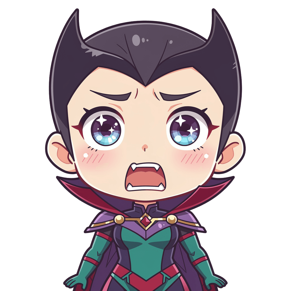 Supervillain — surprised Supervillain Twitch emote — surprised, Anime style