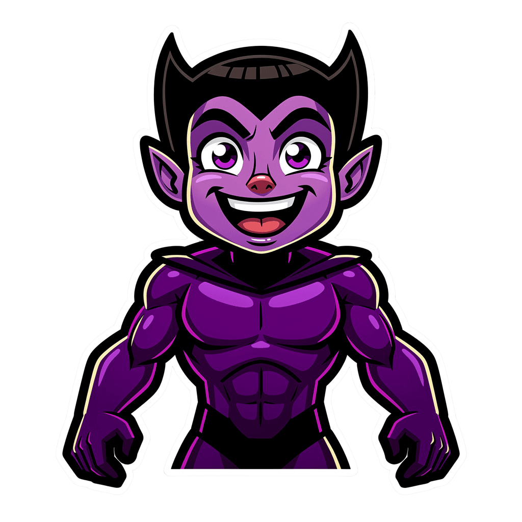 Supervillain — happy Supervillain Twitch emote — happy, Cartoon style