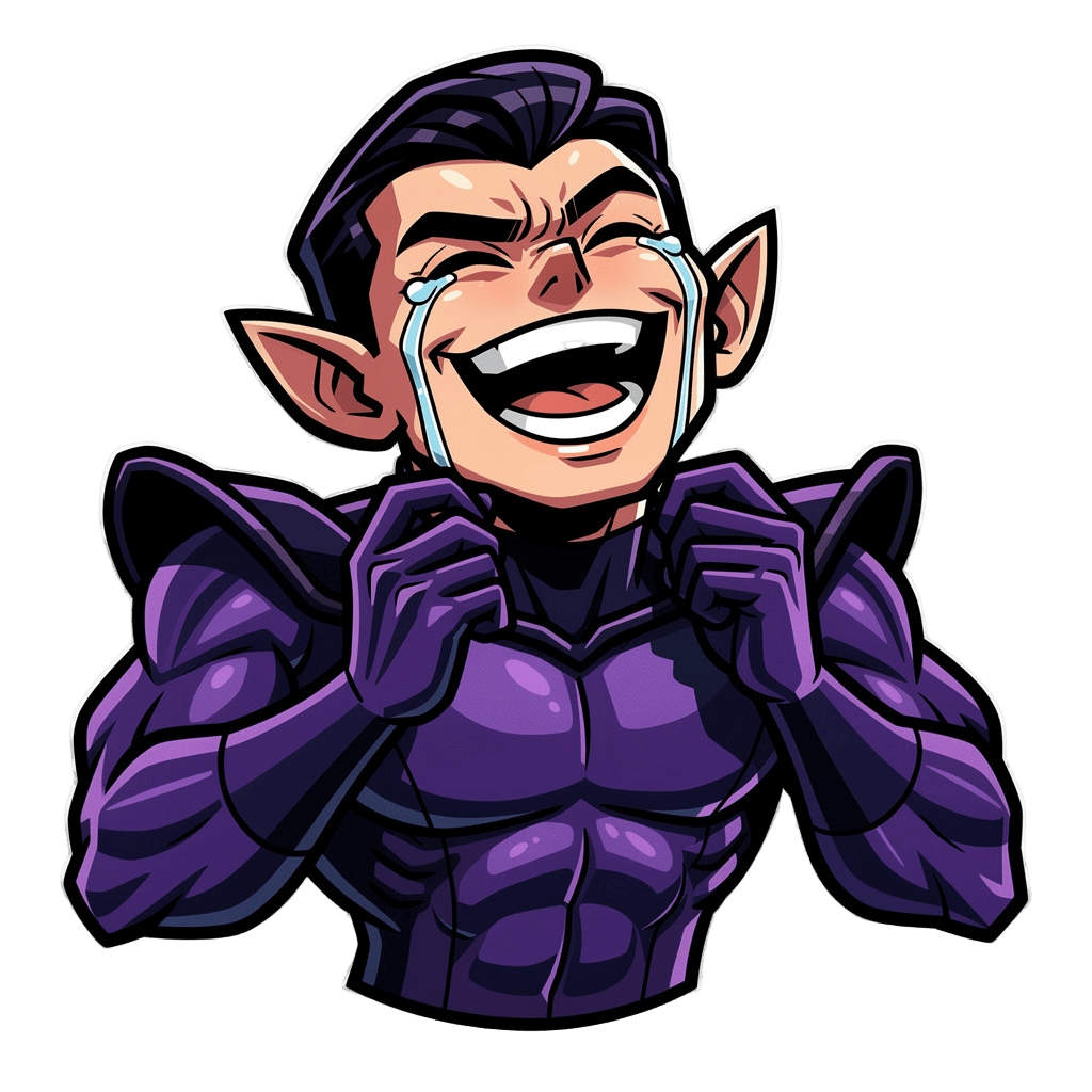 Supervillain — laughing Supervillain Twitch emote — laughing, Cartoon style