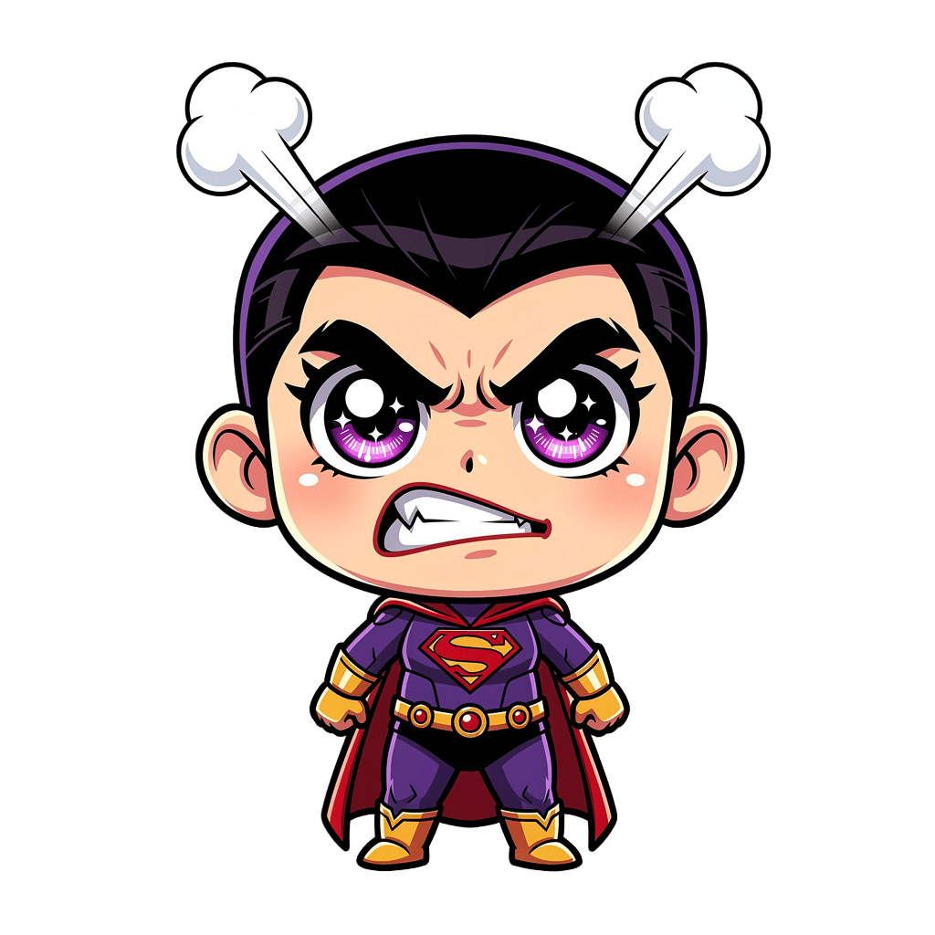 Supervillain — angry Supervillain Twitch emote — angry, Chibi style