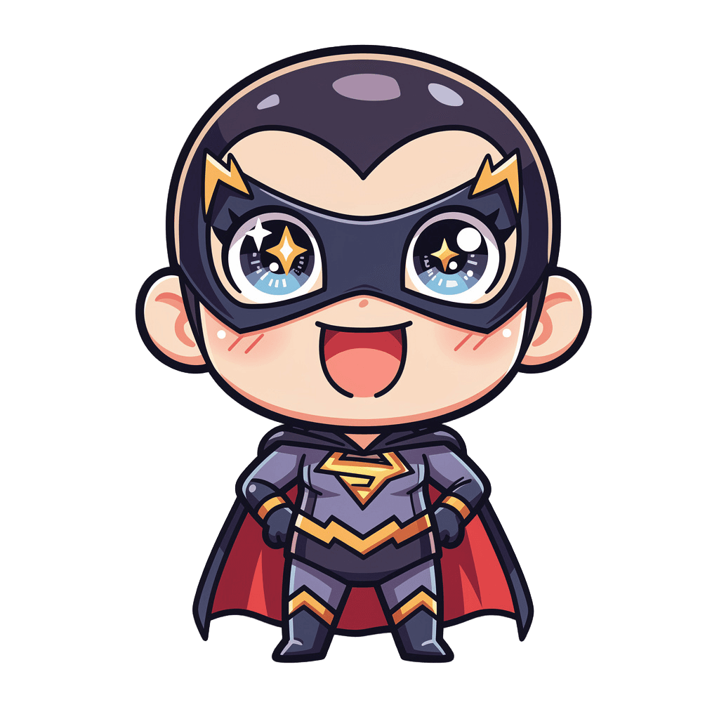 Supervillain — happy Supervillain Twitch emote — happy, Chibi style