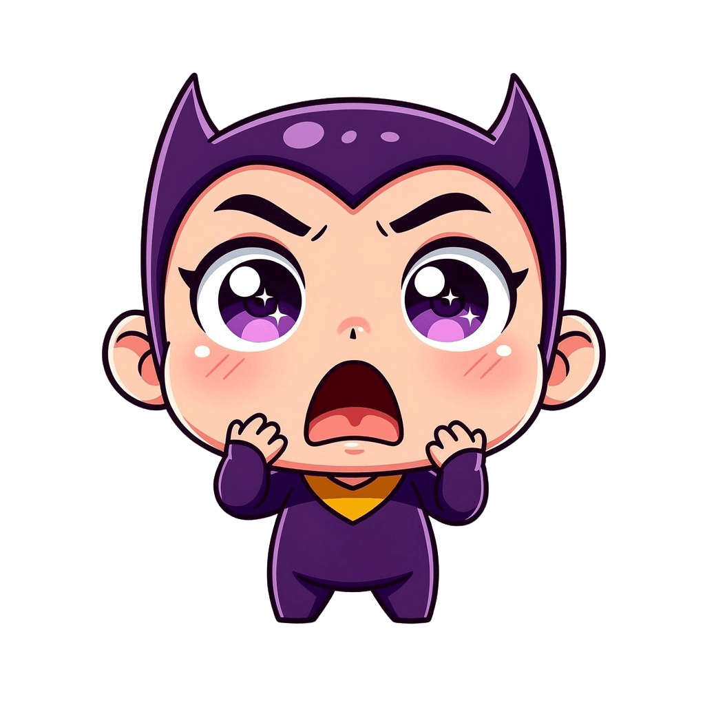 Supervillain — surprised Supervillain Twitch emote — surprised, Chibi style