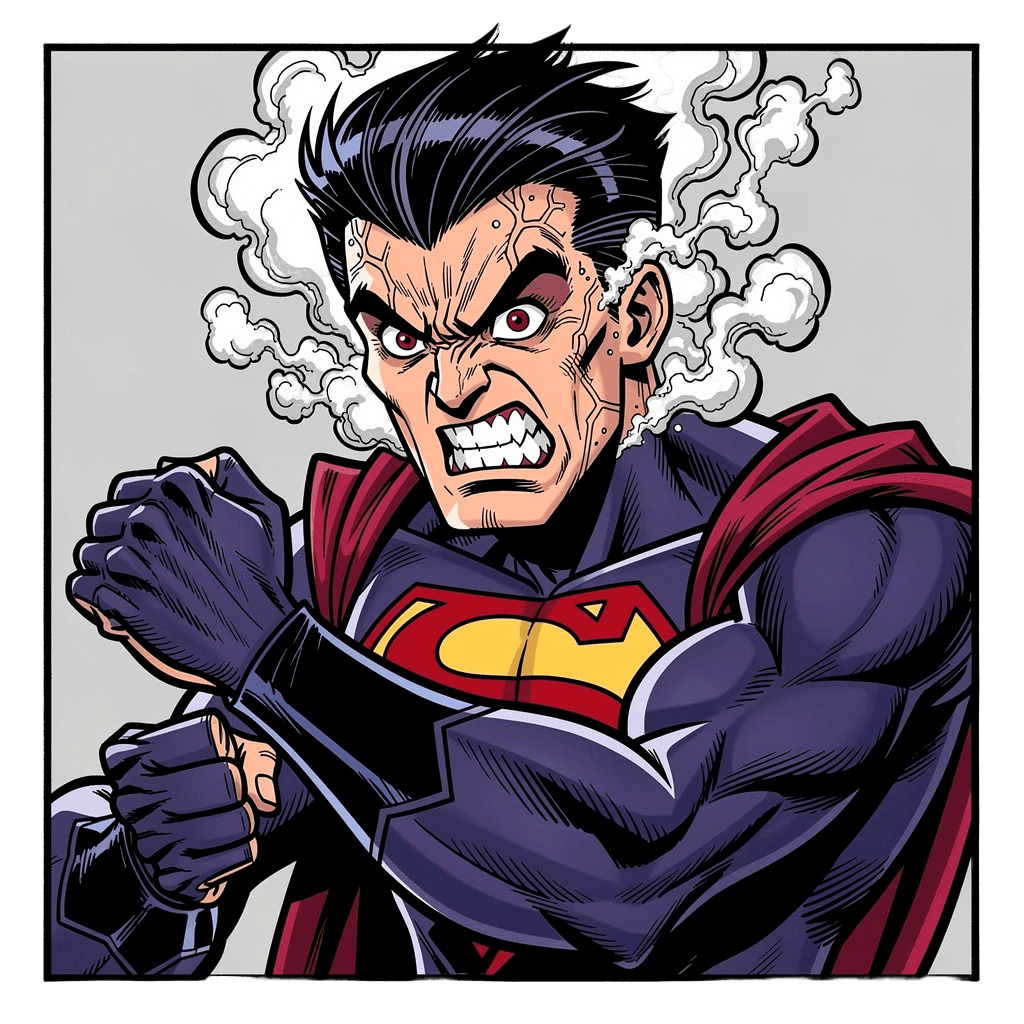 Supervillain — angry Supervillain Twitch emote — angry, Comic style