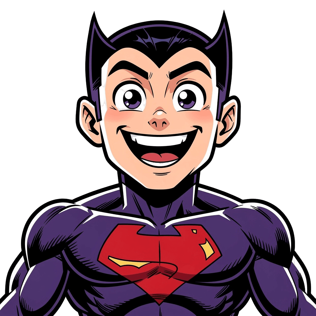 Supervillain — happy Supervillain Twitch emote — happy, Comic style