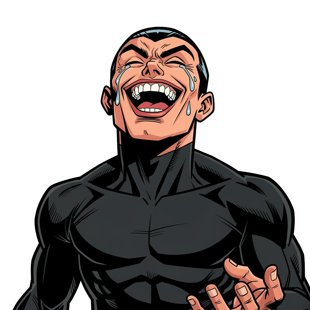 Supervillain — laughing Supervillain Twitch emote — laughing, Comic style