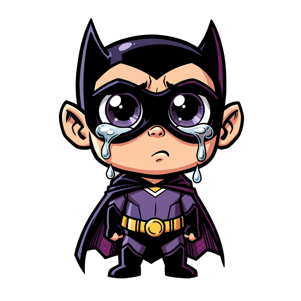 Supervillain — sad Supervillain Twitch emote — sad, Comic style