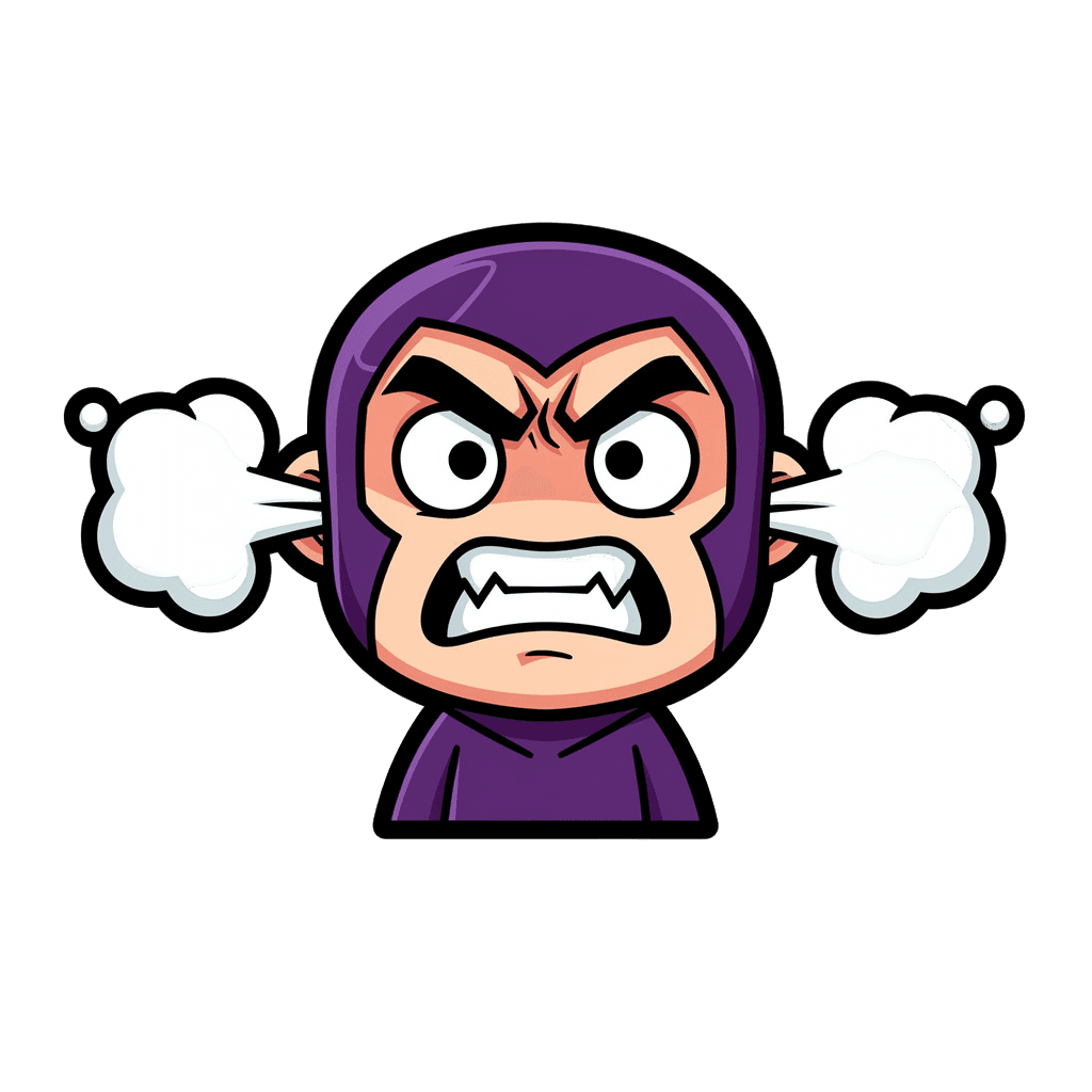 Supervillain — angry Supervillain Twitch emote — angry, Sticker style