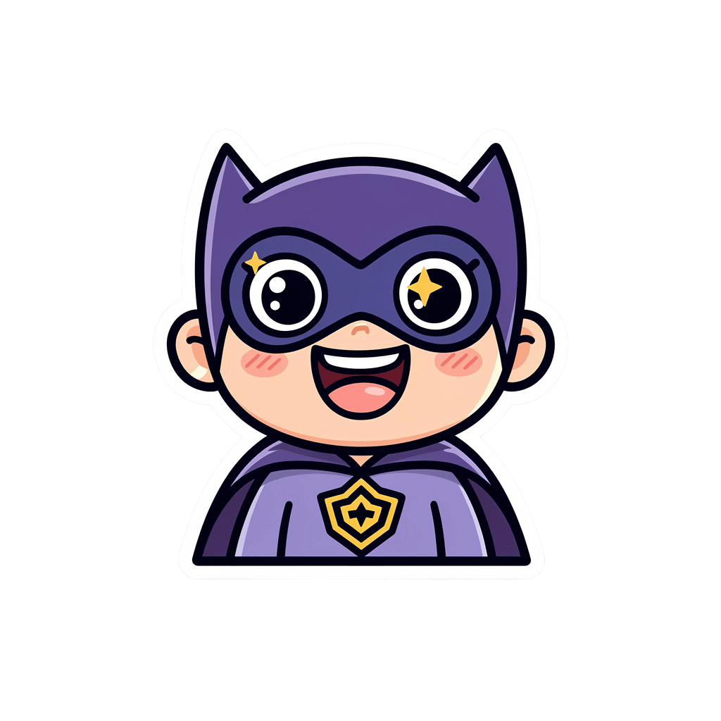 Supervillain — happy Supervillain Twitch emote — happy, Sticker style