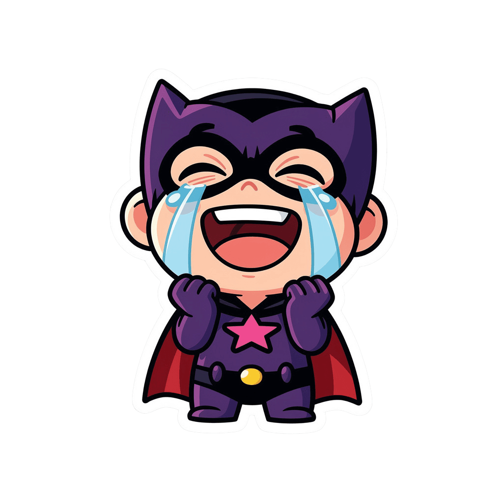Supervillain — laughing Supervillain Twitch emote — laughing, Sticker style