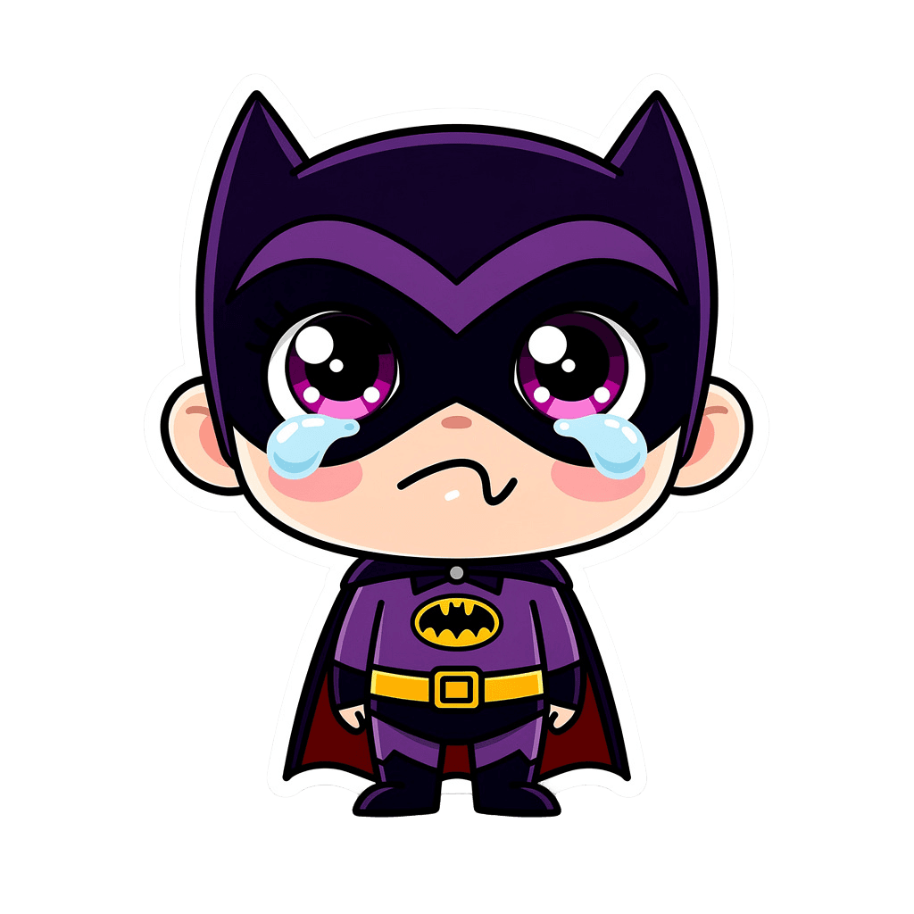 Supervillain — sad Supervillain Twitch emote — sad, Sticker style