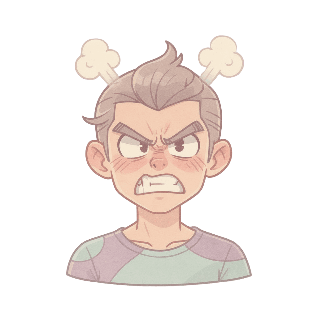 Supervillain — angry Supervillain Twitch emote — angry, Pastel style