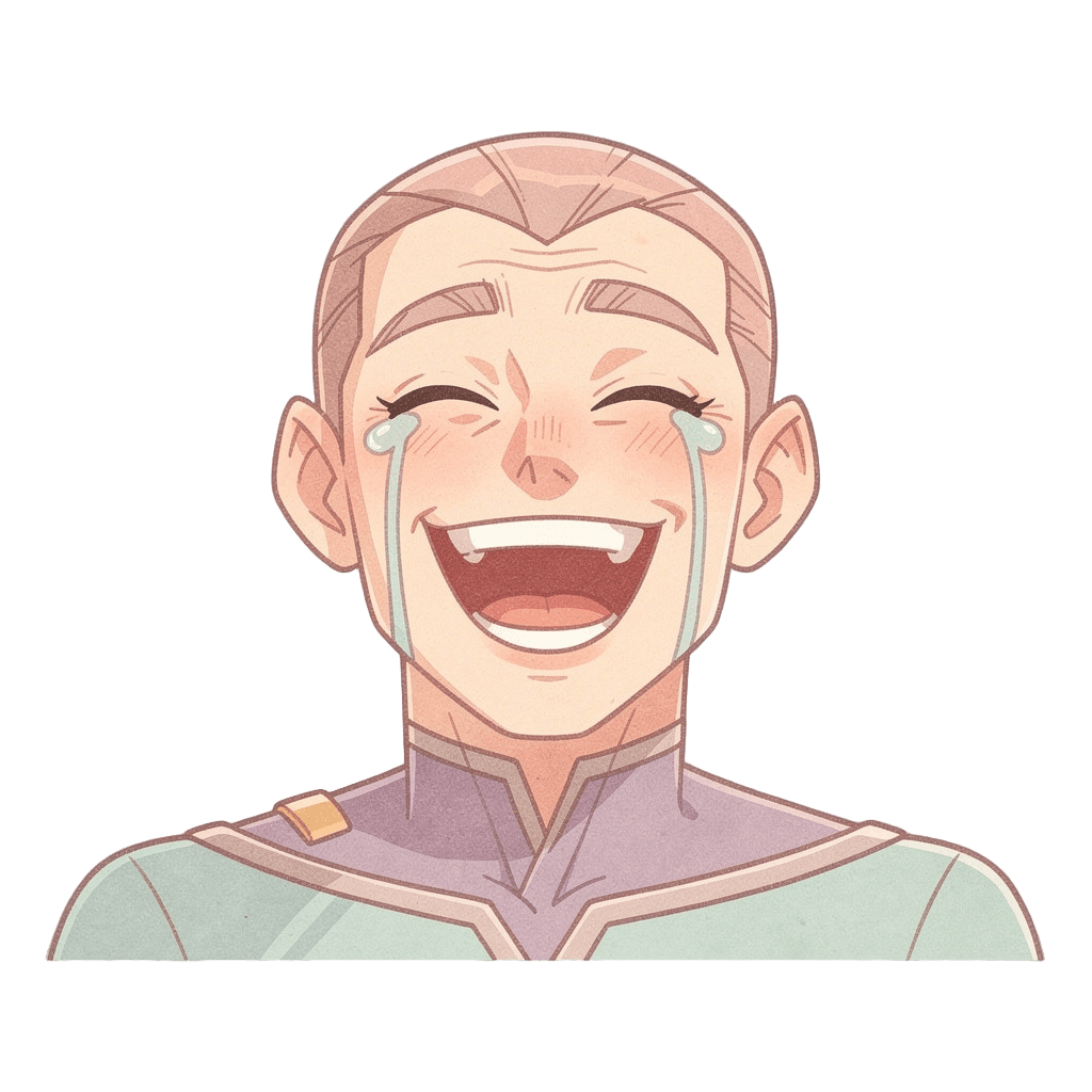 Supervillain — laughing Supervillain Twitch emote — laughing, Pastel style