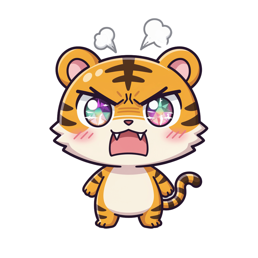 Tiger — angry Tiger Twitch emote — angry, Anime style