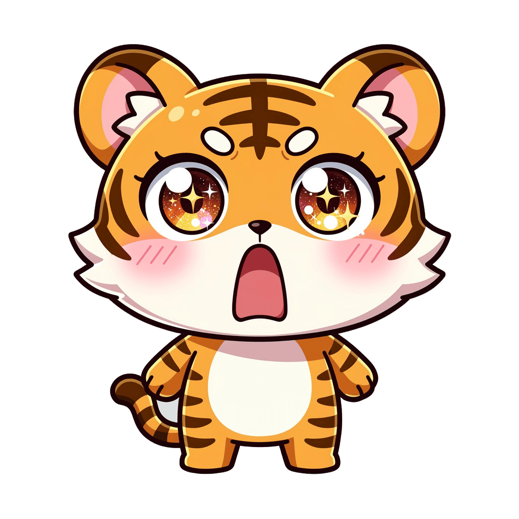 Tiger — surprised Tiger Twitch emote — surprised, Anime style