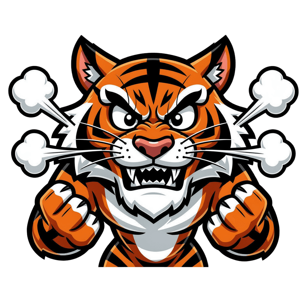 Tiger — angry Tiger Twitch emote — angry, Cartoon style