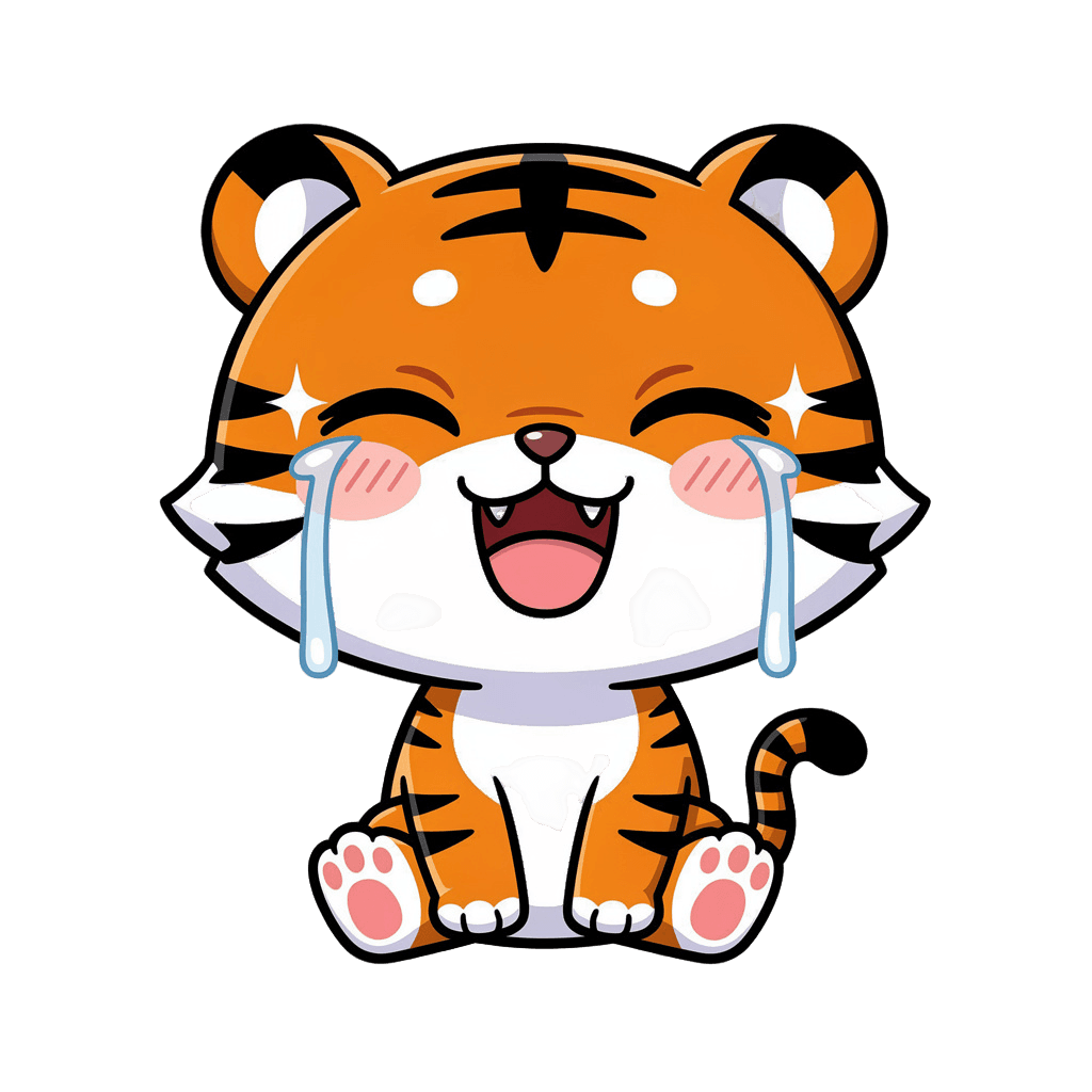 Tiger — laughing Tiger Twitch emote — laughing, Chibi style