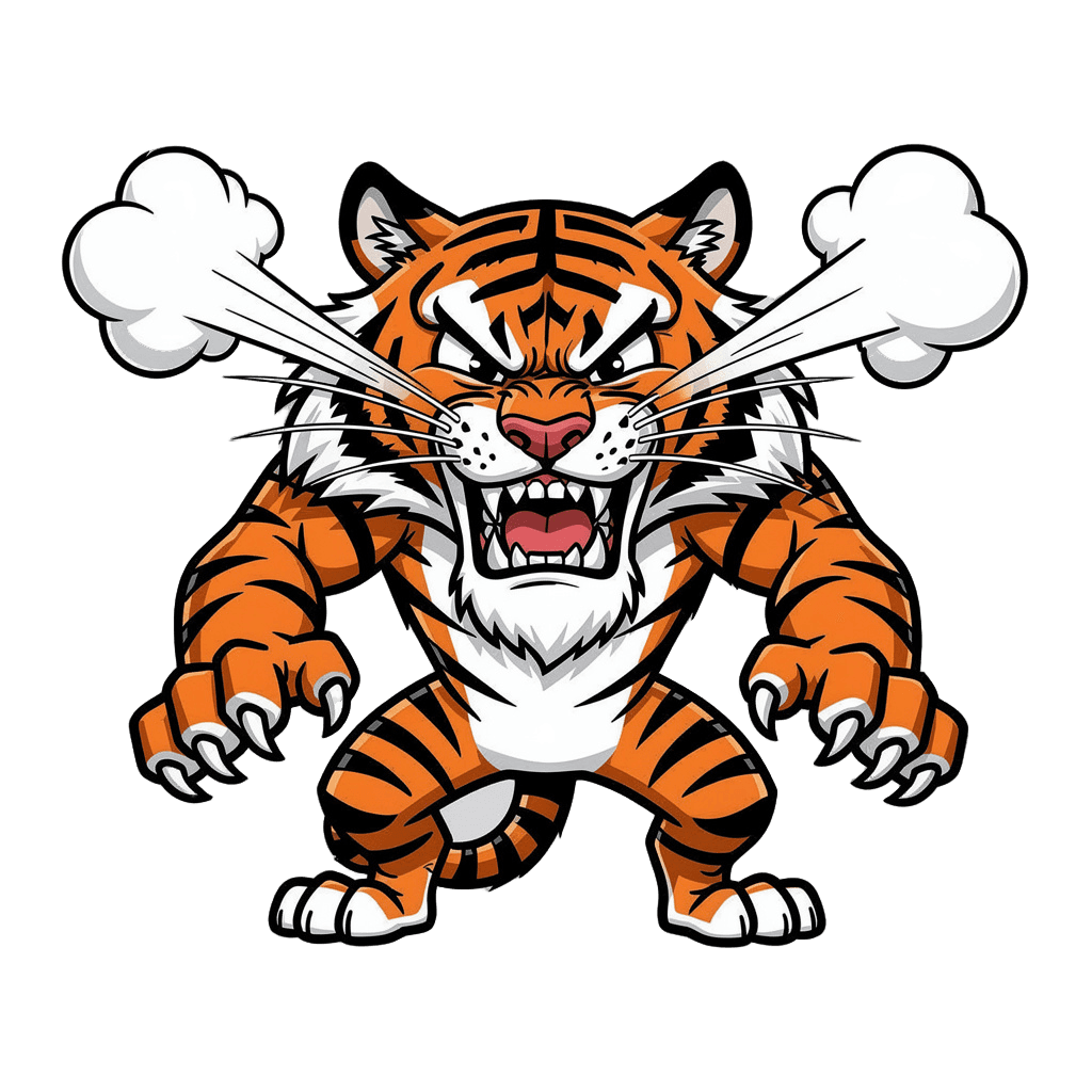 Tiger — angry Tiger Twitch emote — angry, Comic style