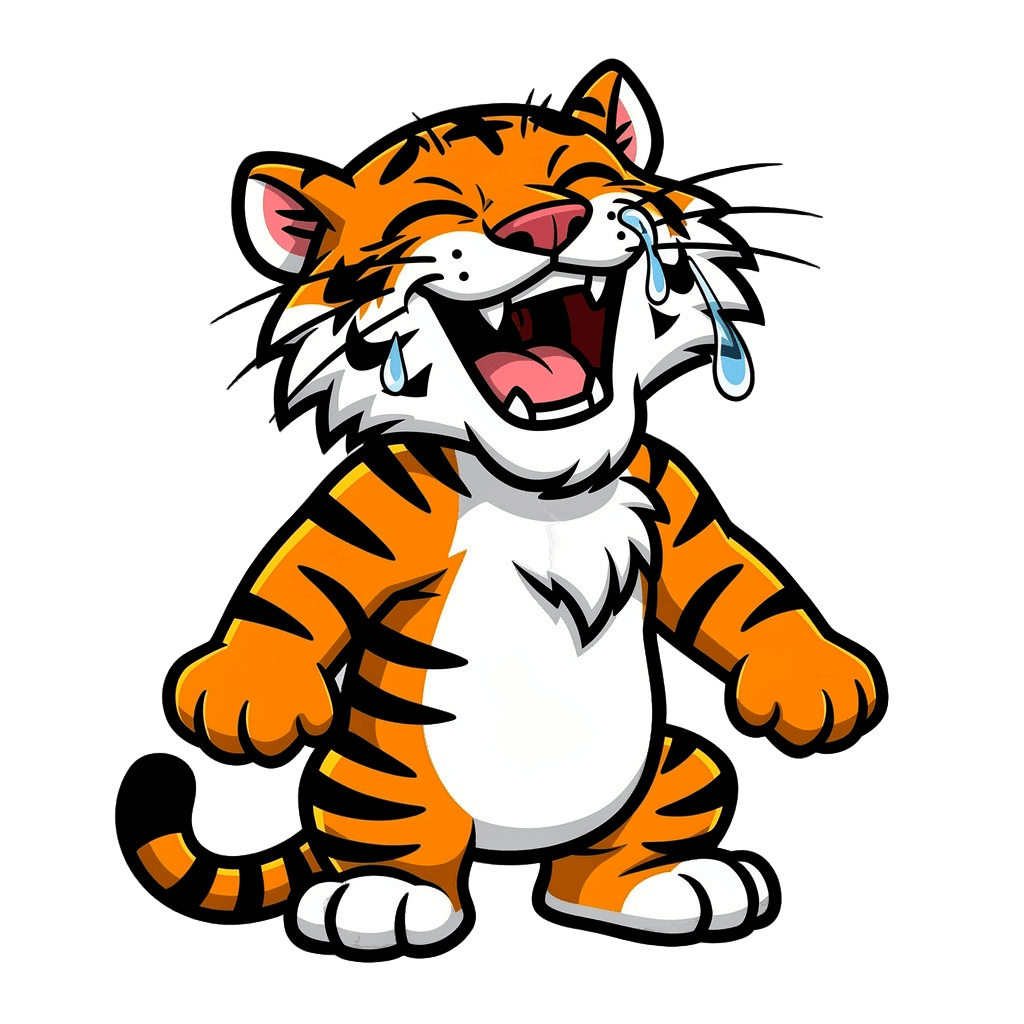Tiger — laughing Tiger Twitch emote — laughing, Comic style