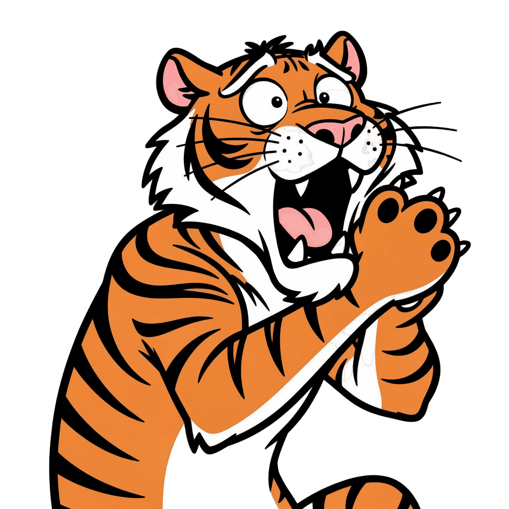 Tiger — surprised Tiger Twitch emote — surprised, Comic style