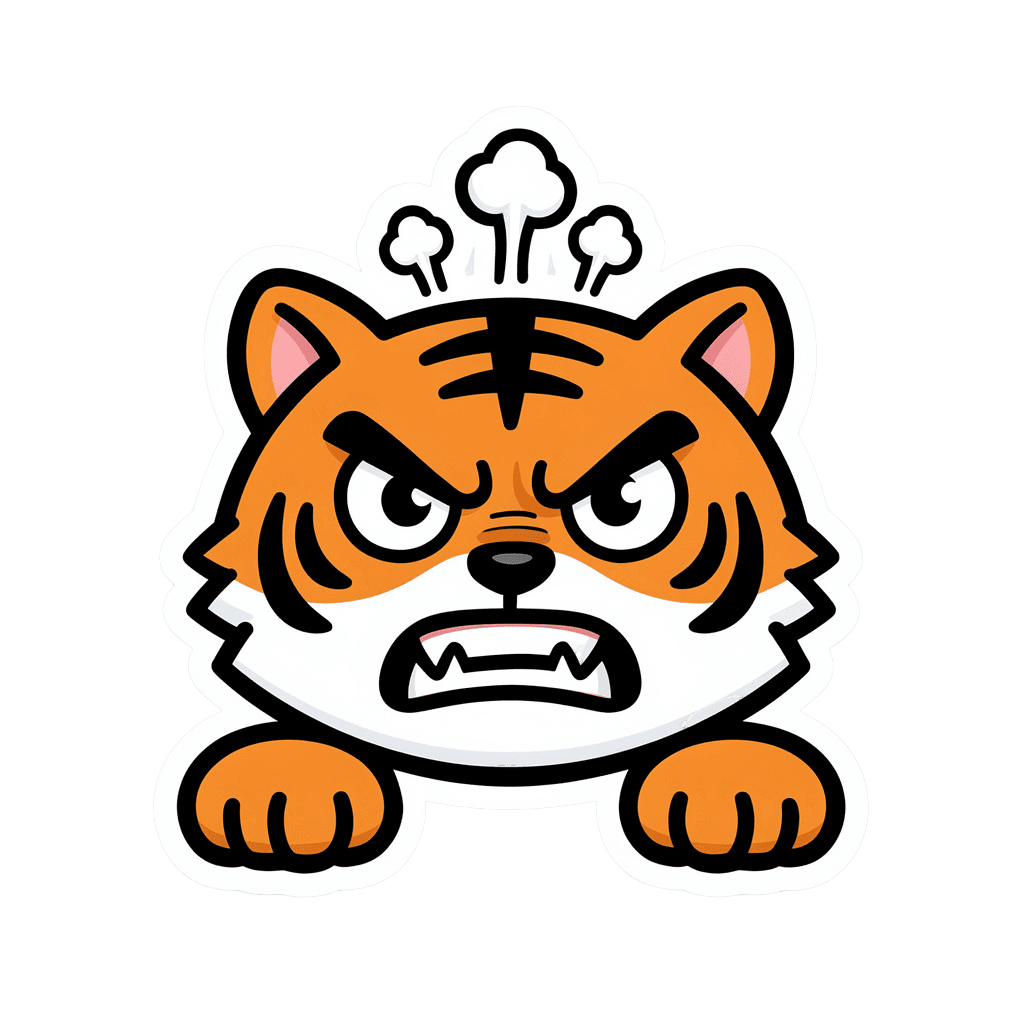 Tiger — angry Tiger Twitch emote — angry, Sticker style
