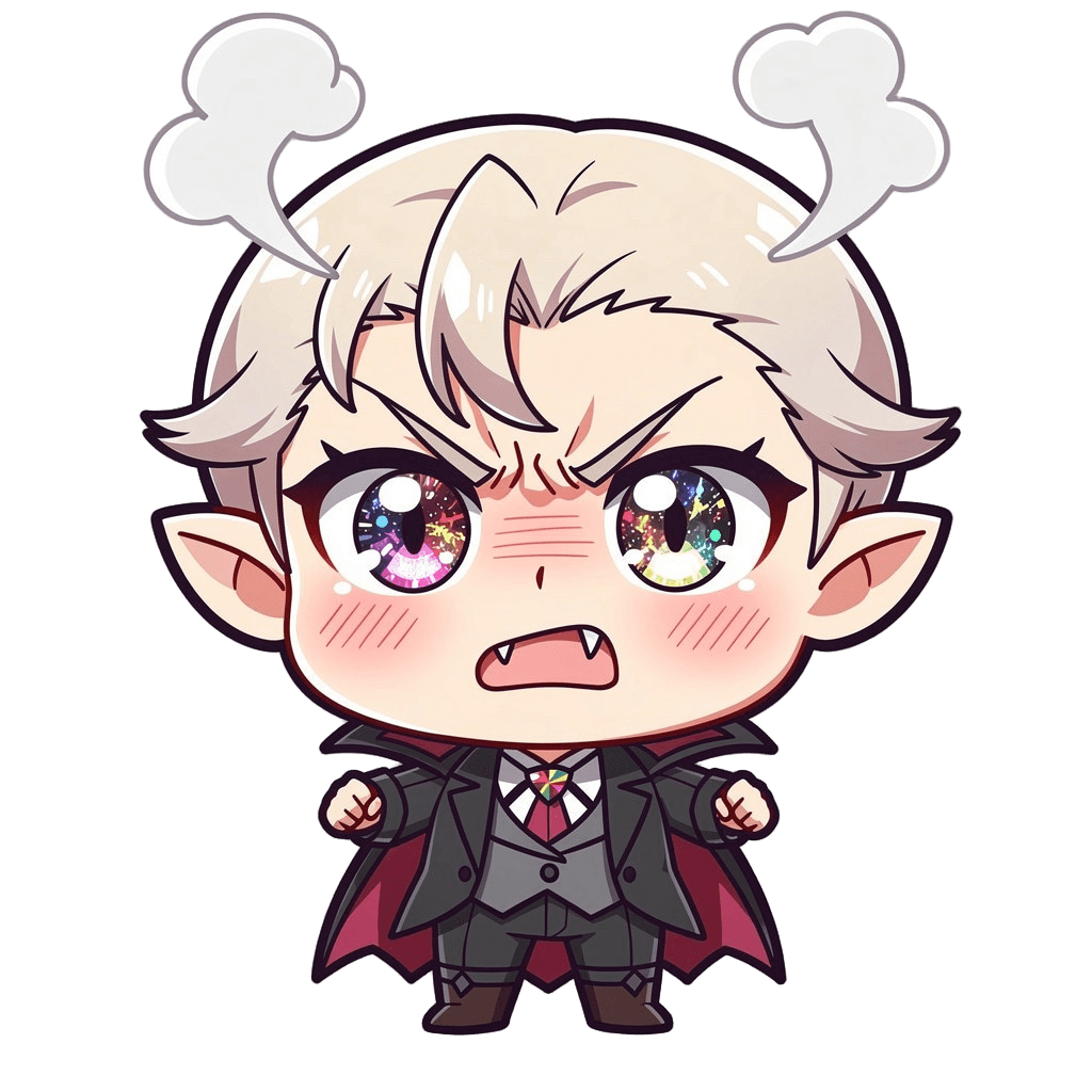 Vampire — angry Vampire Twitch emote — angry, Anime style